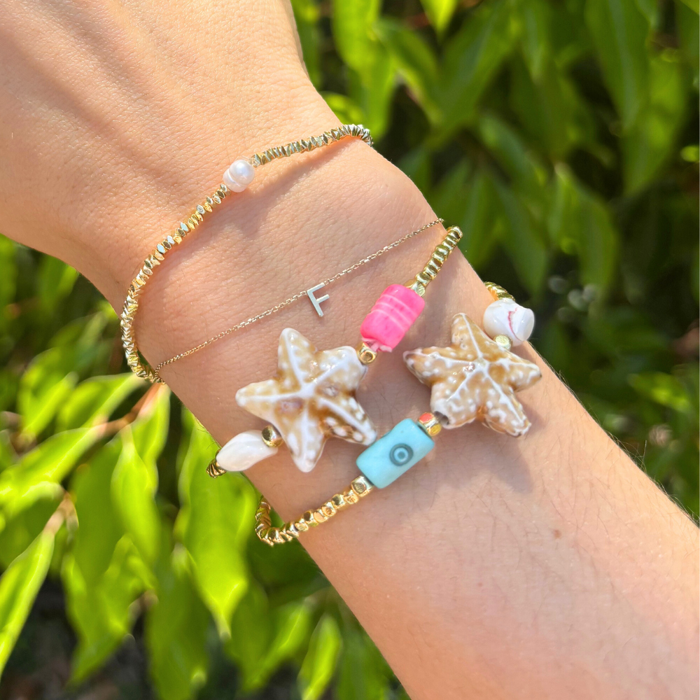 HEI TAI Gold Bead MON AMI Bracelet STARFISH PINK