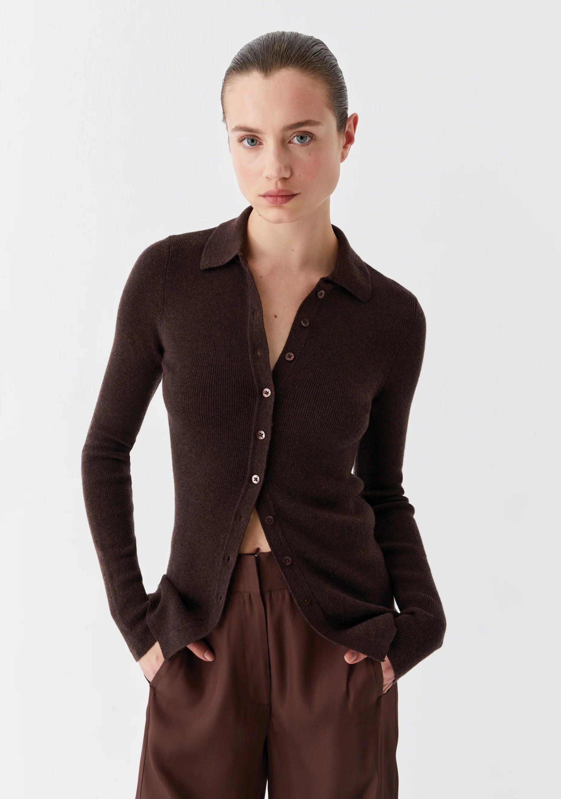 MORRISON Loren Knit Cardigan BARK