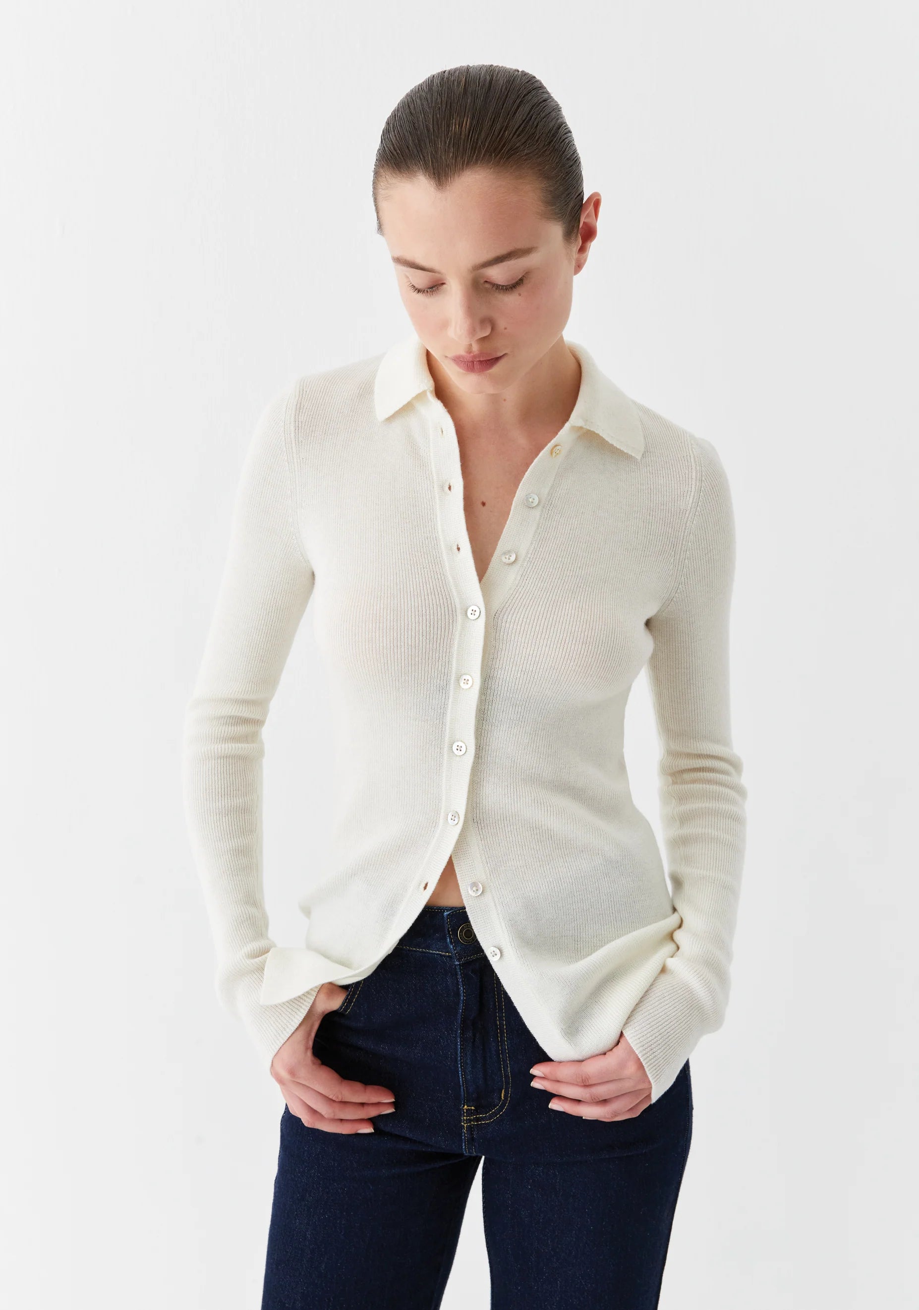 MORRISON Loren Knit Cardigan CREAM