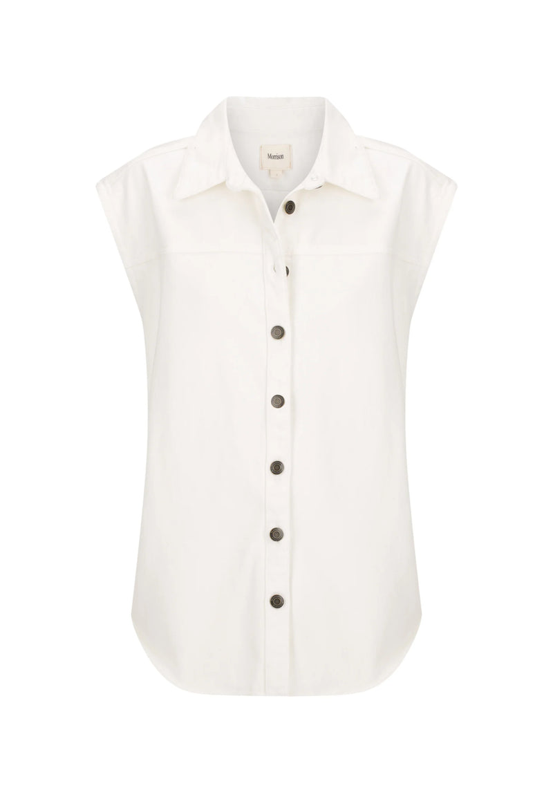 MORRISON Theo Denim Vest WHITE