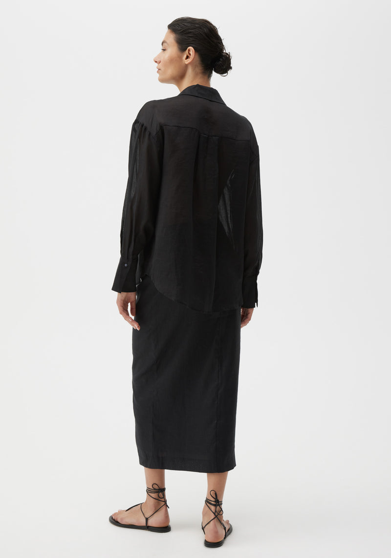 MORRISON Savasi Linen Skirt BLACK