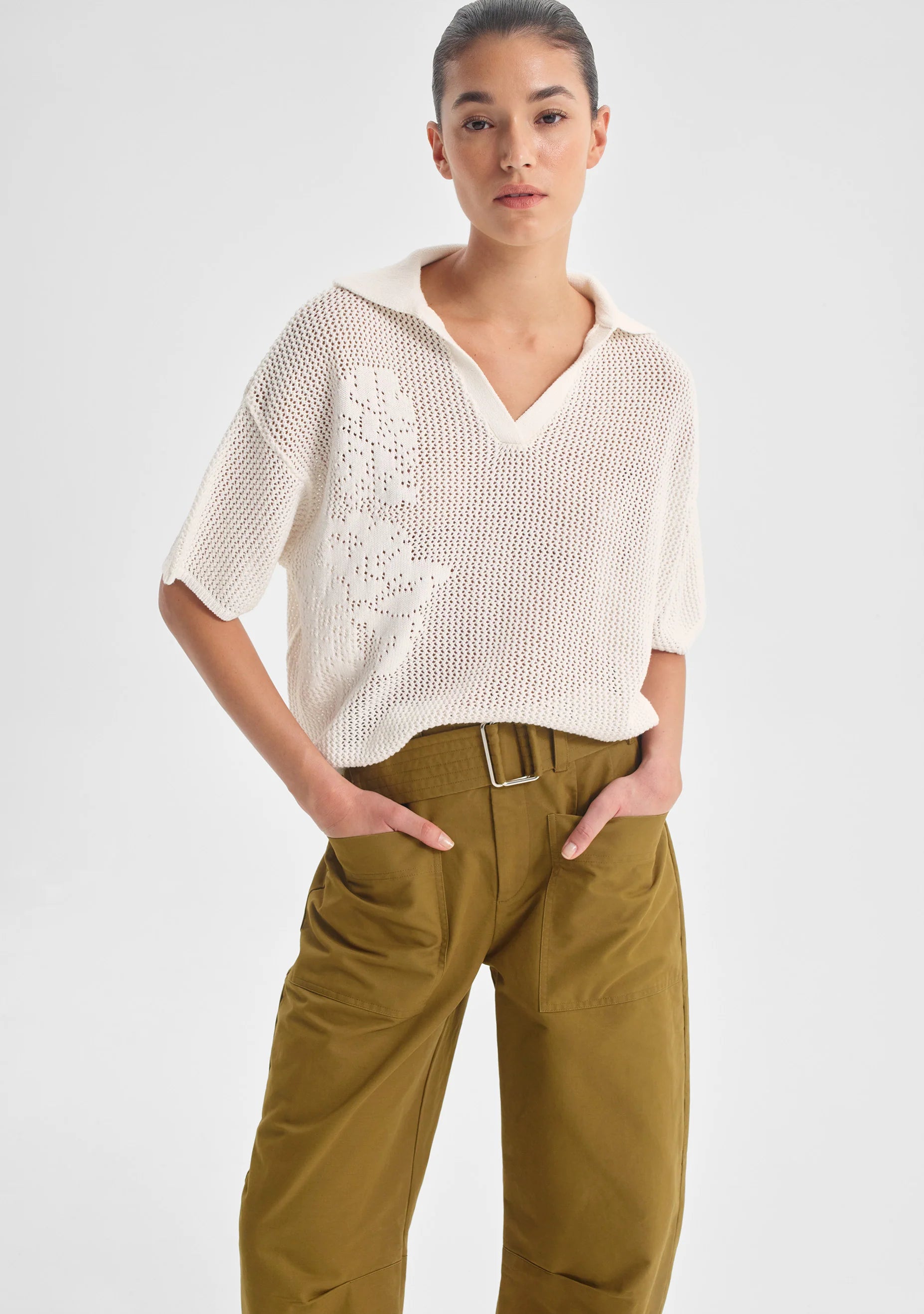 MORRISON Chiara Knit Top WHITE