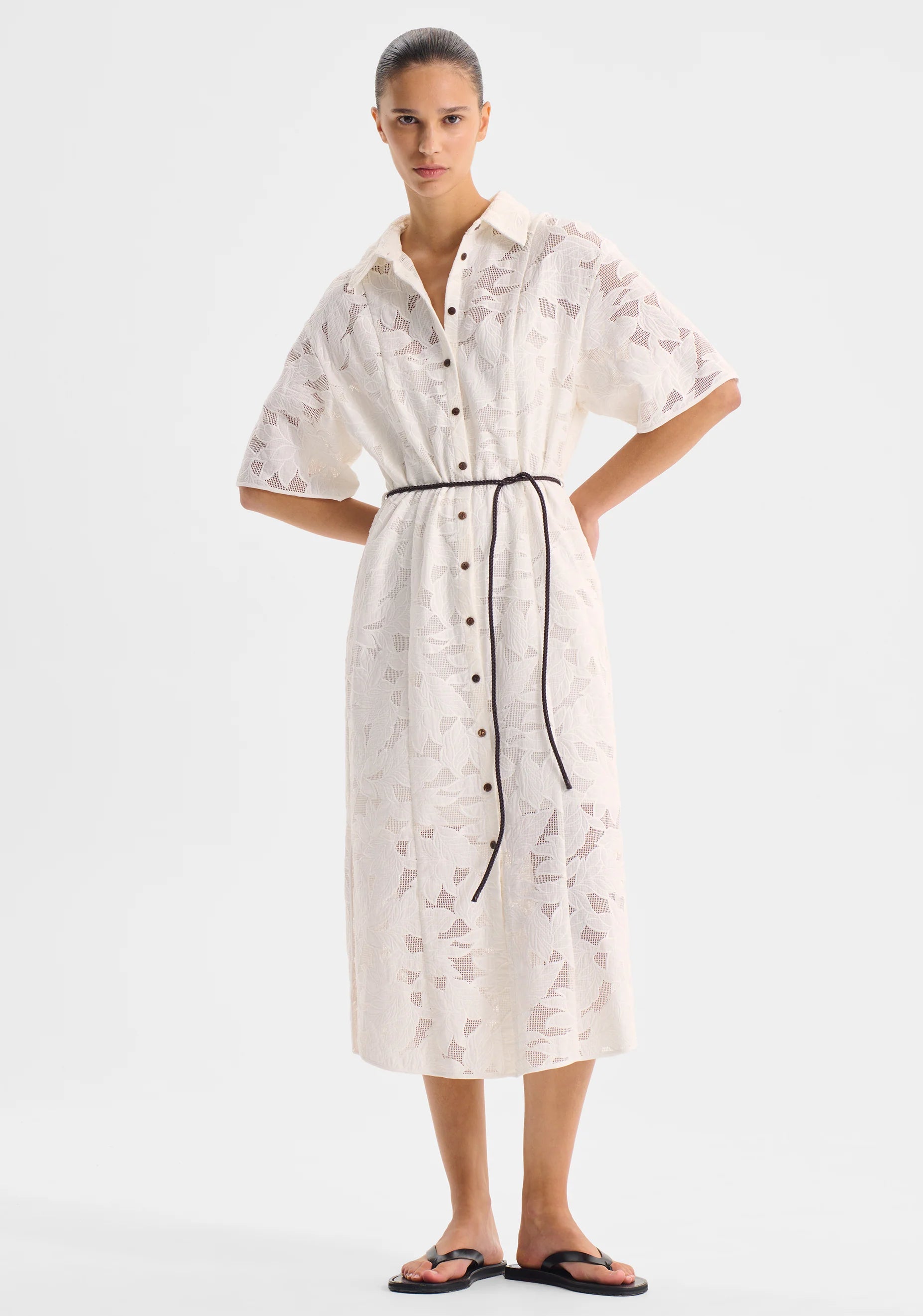 MORRISON Marnie Anglaise Shirt Dress WHITE
