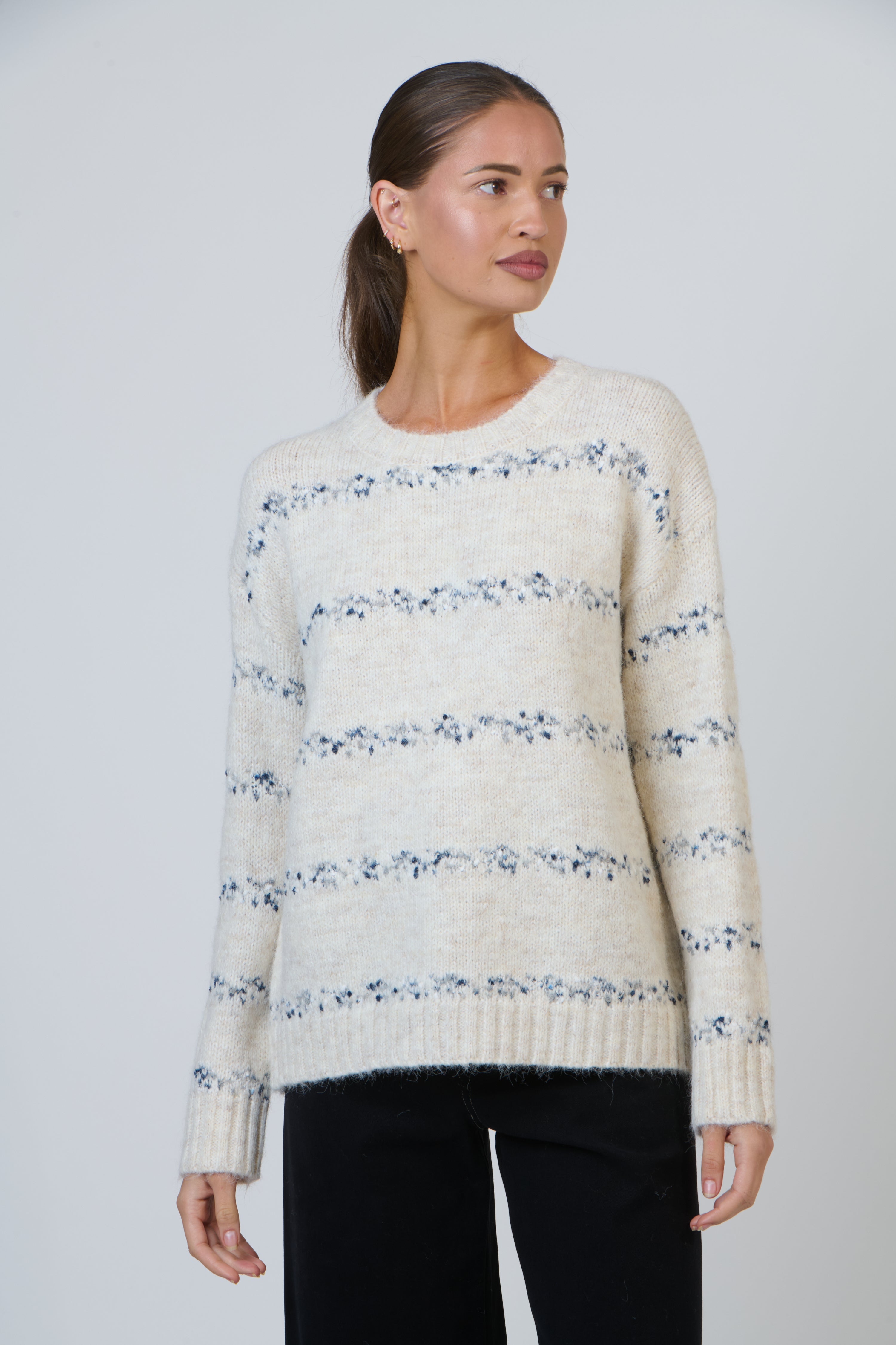 NAMASTAI Speckled Stripe Jumper SALT