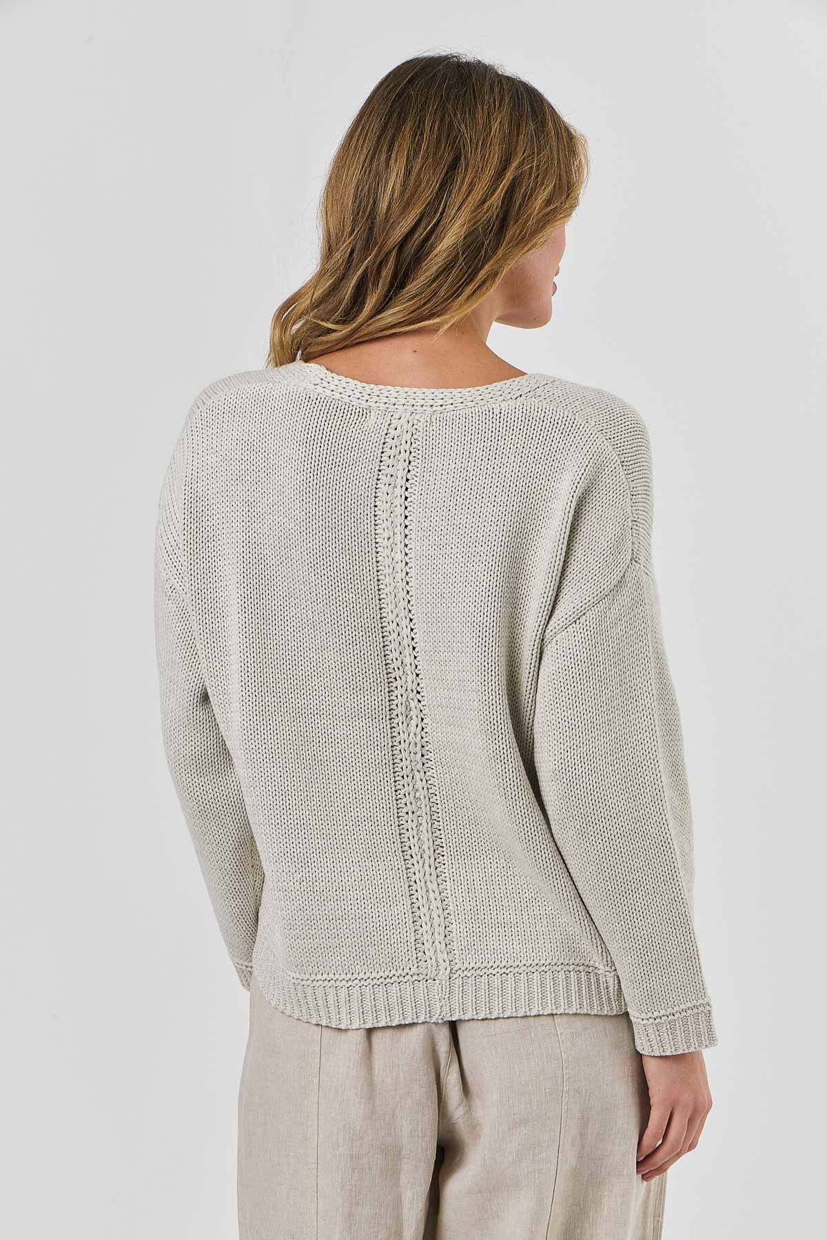 NATURALS V Neck Knit CLOUD