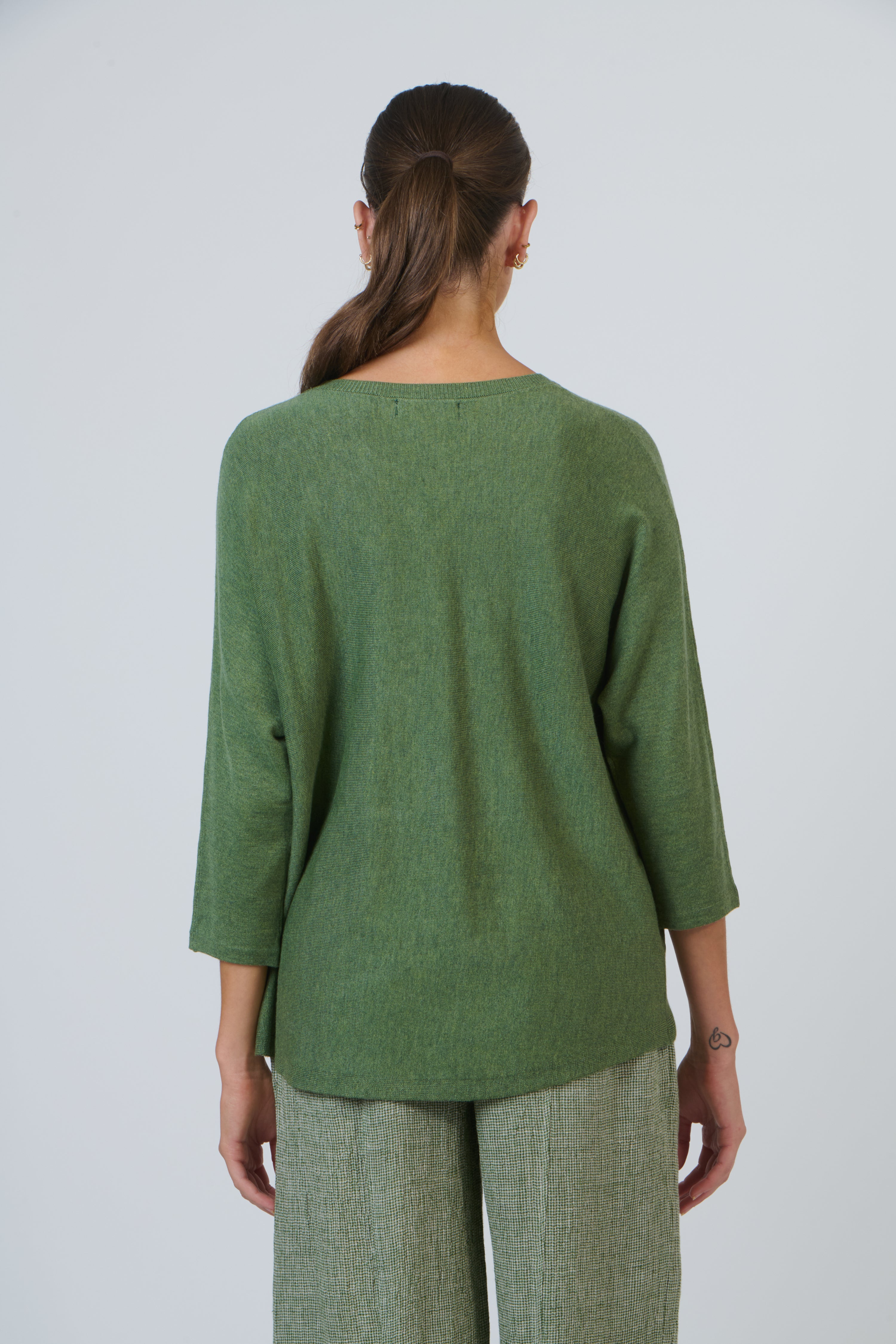 OLIVE ET JULIE 3/4 Sleeve Relaxed Knit FOREST