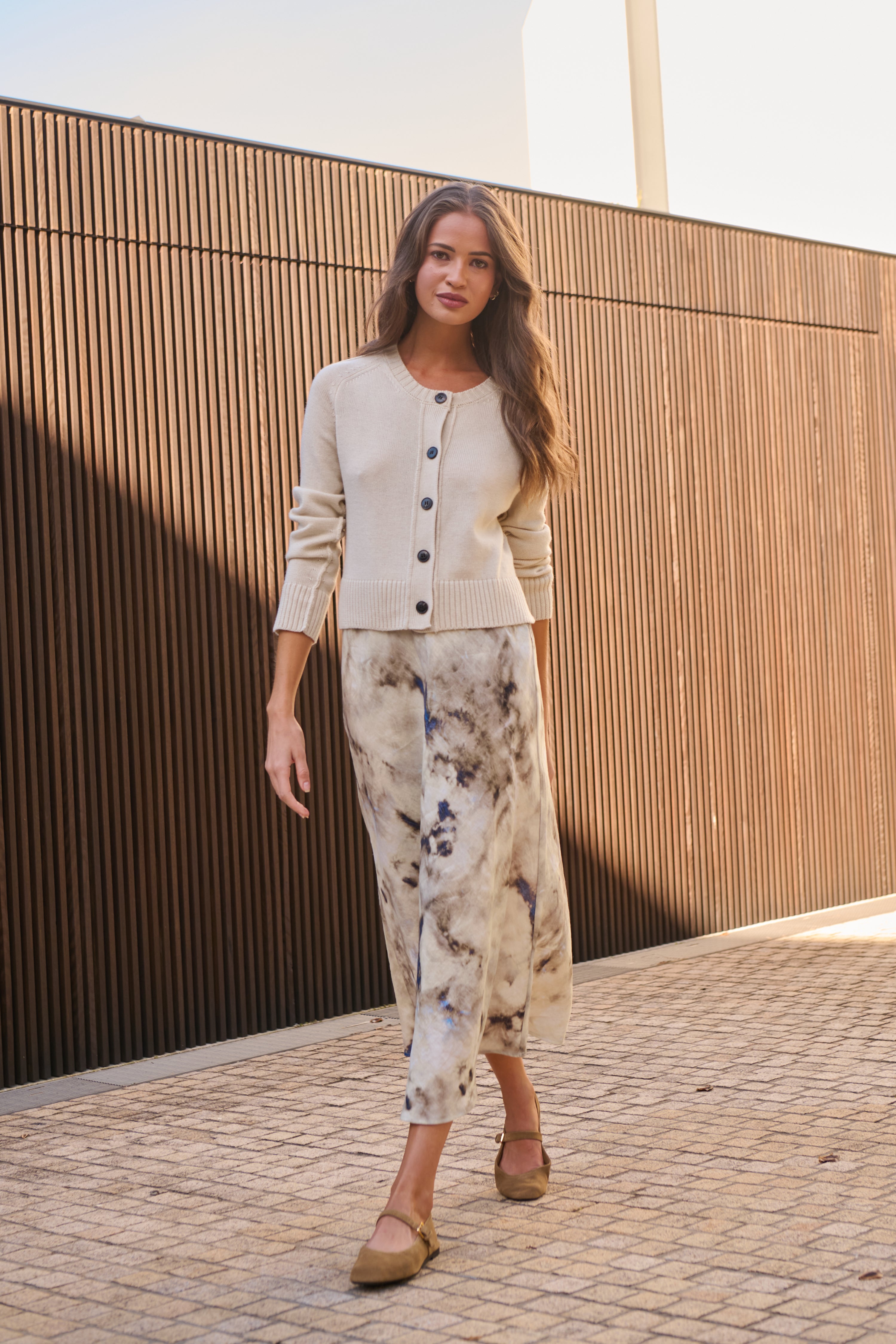 OLIVE ET JULIE Linen Aline Skirt EMPERADOR