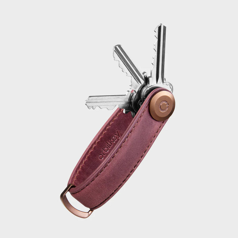 ORBITKEY Leather Key Organiser MULLED WINE