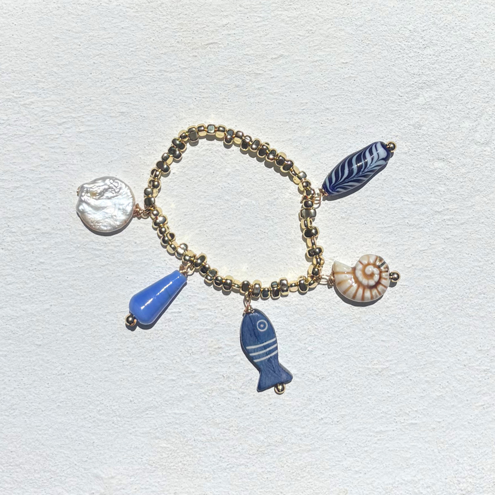 HEI TAI Gold Charm Bracelet PANTAI BLUES