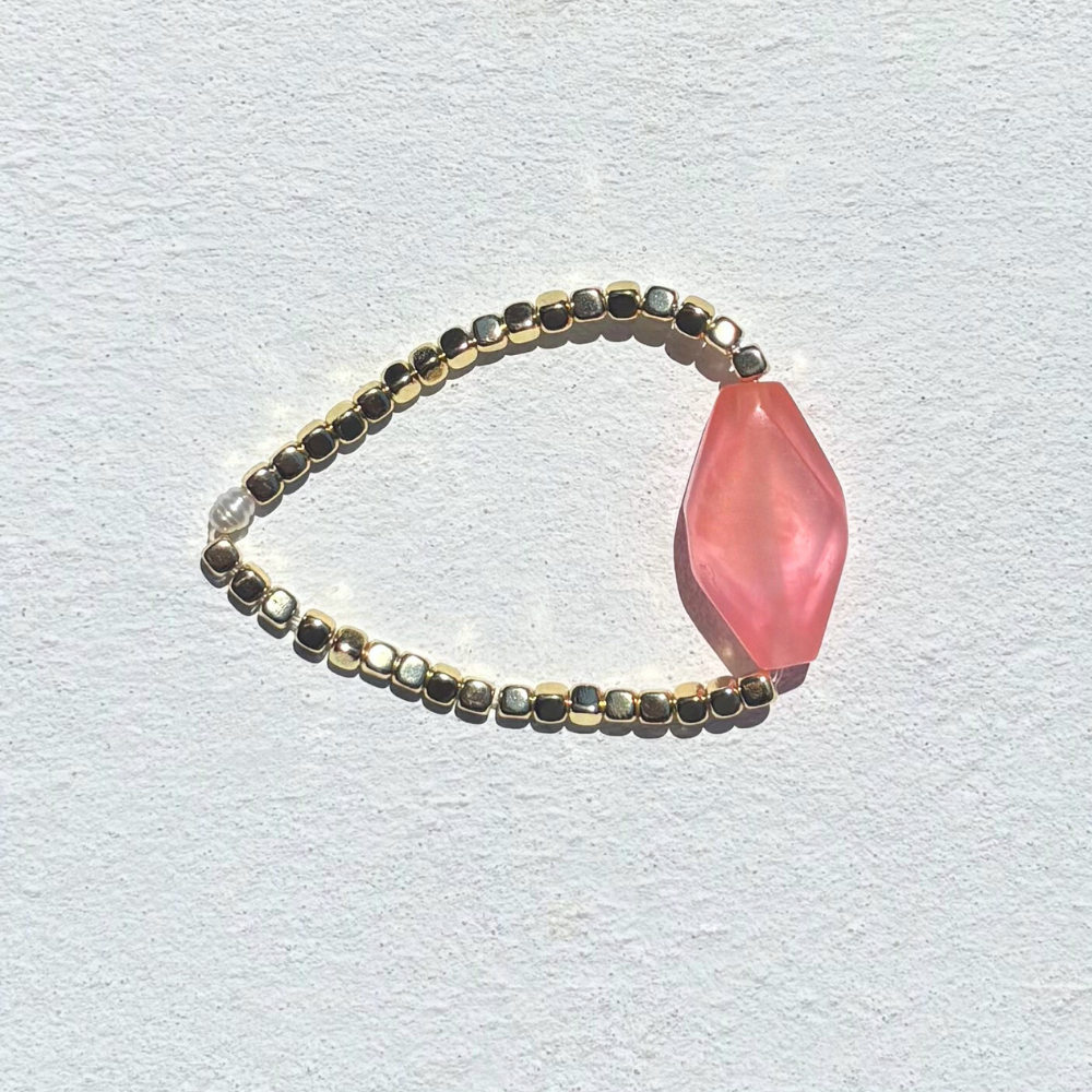 HEI TAI Gold Charm Bracelet PEACH JEWEL