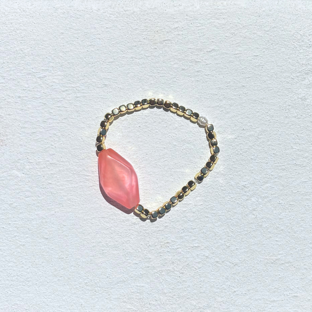 HEI TAI Gold Charm Bracelet PEACH JEWEL