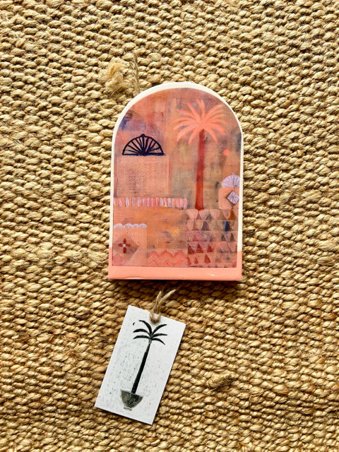 SUE FANTINI Small Arch Tile PINK PALM