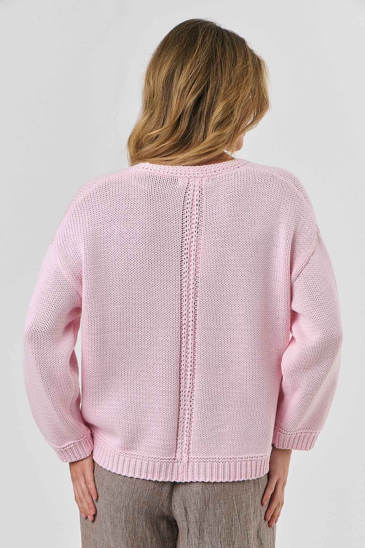 NATURALS V Neck Knit PINK