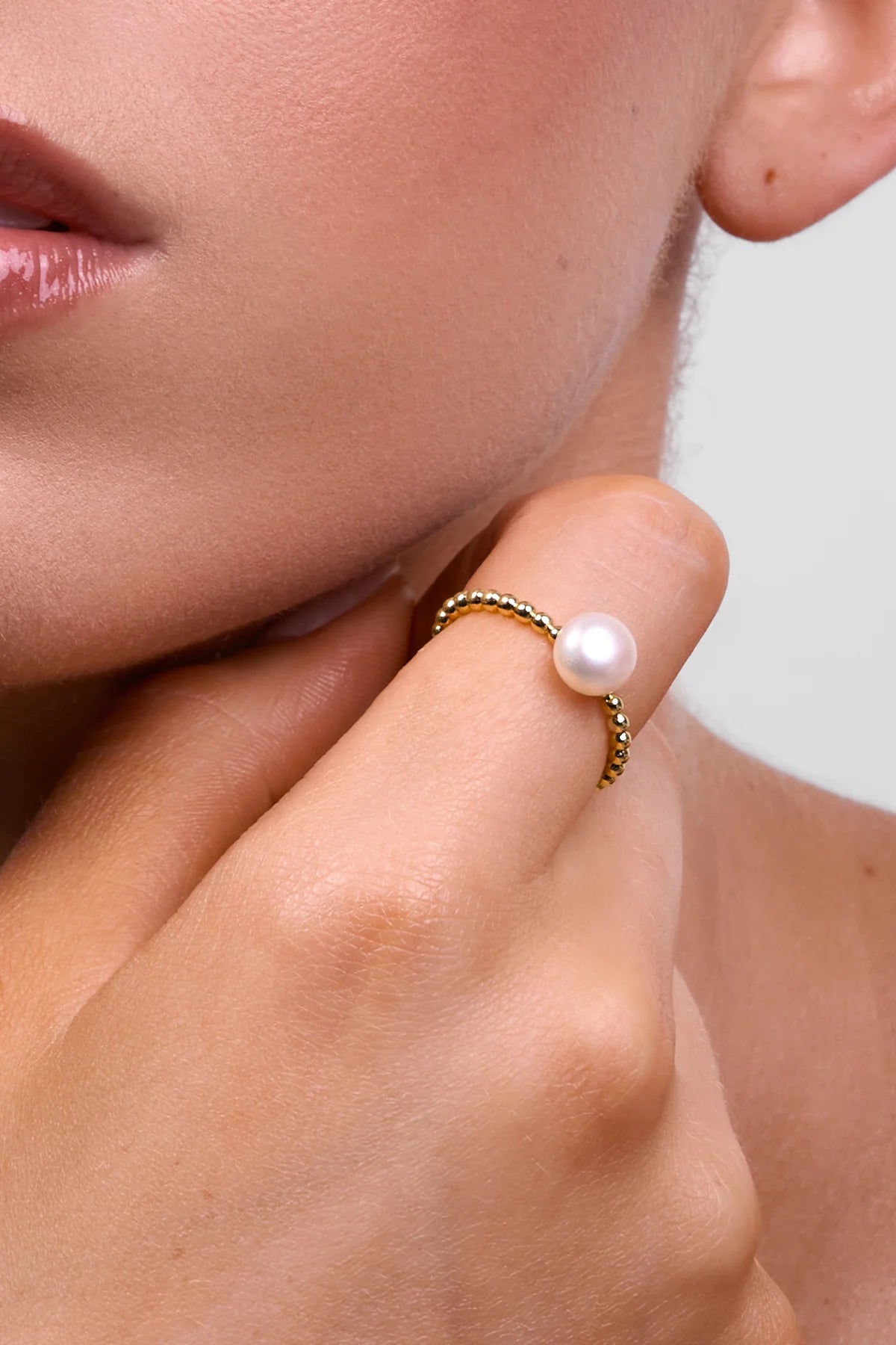 LIBERTE Cove Pearl Ring GOLD