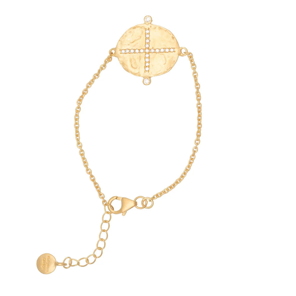 Ruby Teva Cubic Zirconia Cross Bracelet