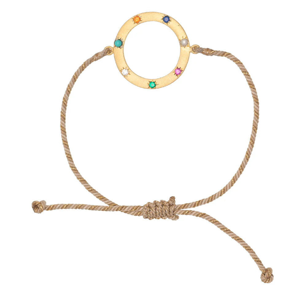 Ruby Teva Safi Beige Cord Bracelet