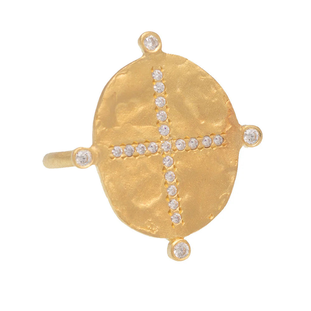 Ruby Teva Cross Cubic Zirconia Necklace