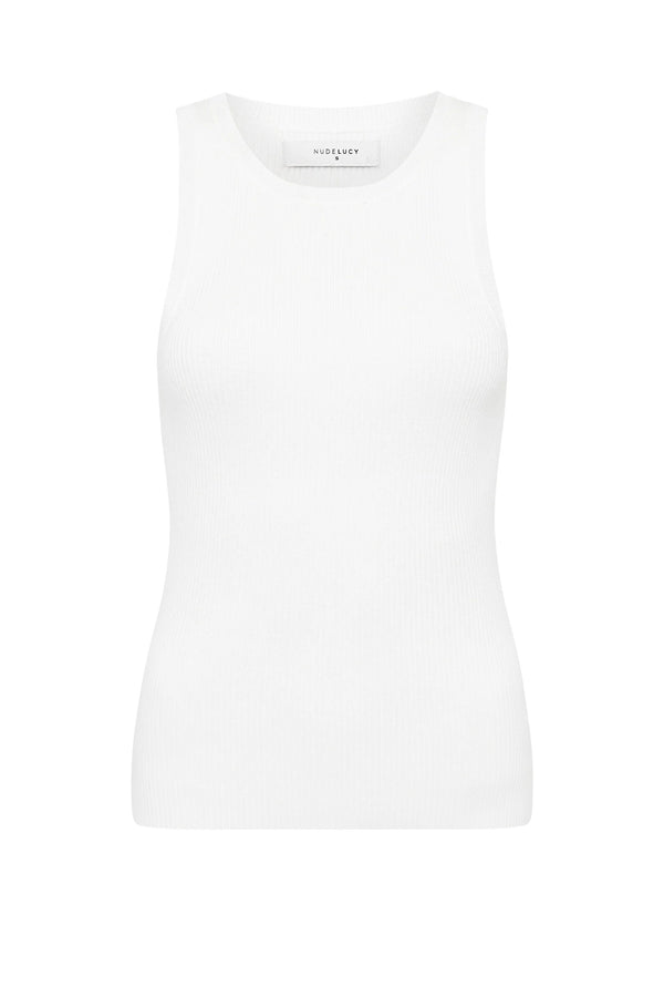NUDE LUCY Classic Knit Tank WHITE