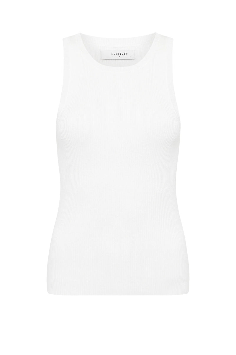 NUDE LUCY Classic Knit Tank WHITE