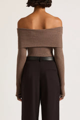 NUDE LUCY Krishna Off Shoulder Knit MOCHA