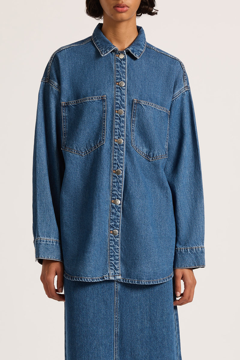 NL Organic Denim Overshirt VINTAGE BLUE