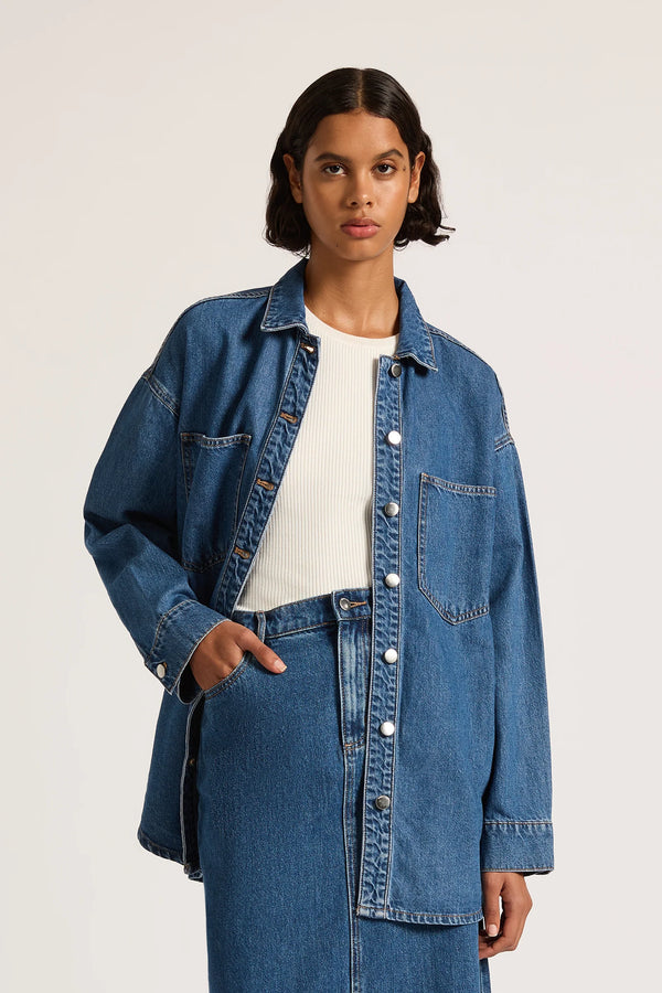 NL Organic Denim Overshirt VINTAGE BLUE