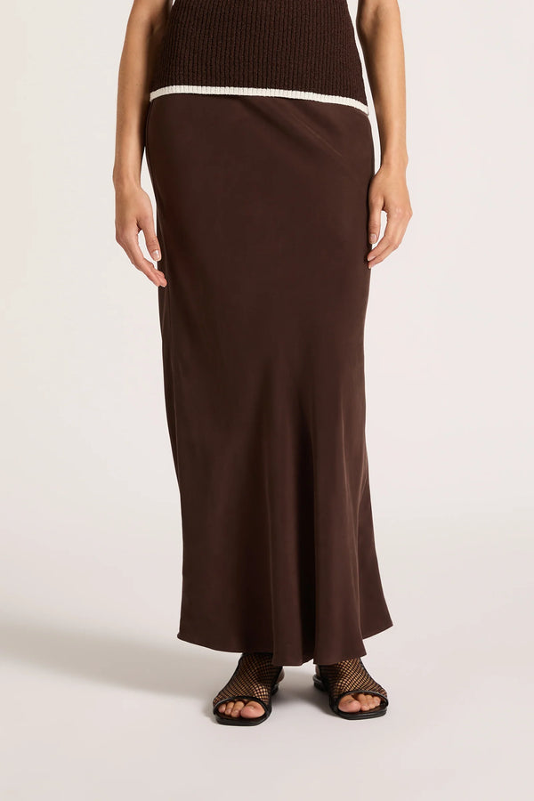 NUDE LUCY Lea Cupro Skirt RAISIN