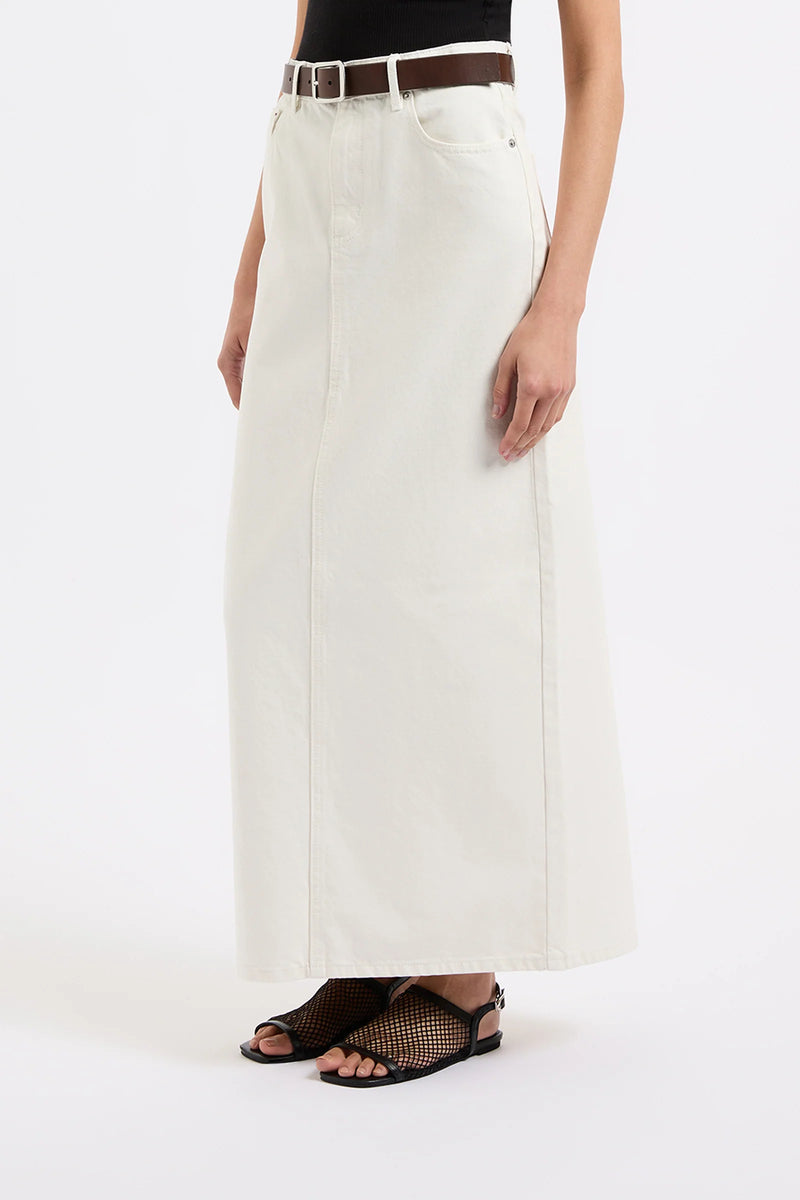 NUDE LUCY Organic Denim Maxi Skirt ECRU