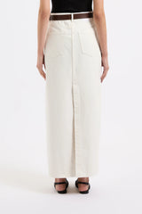 NUDE LUCY Organic Denim Maxi Skirt ECRU