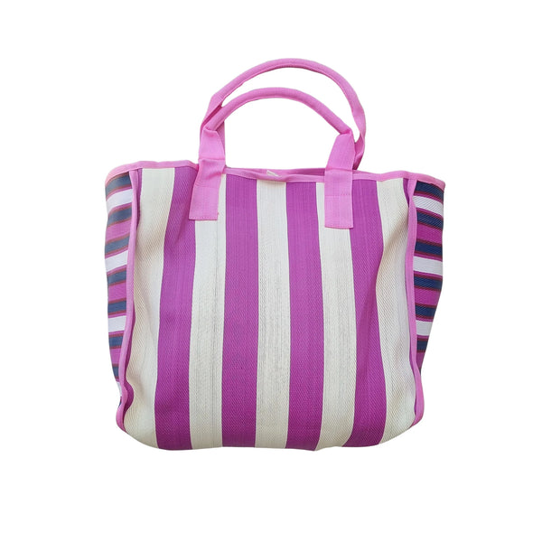 ZODA Nylon Tote Bag PINK STRIPE