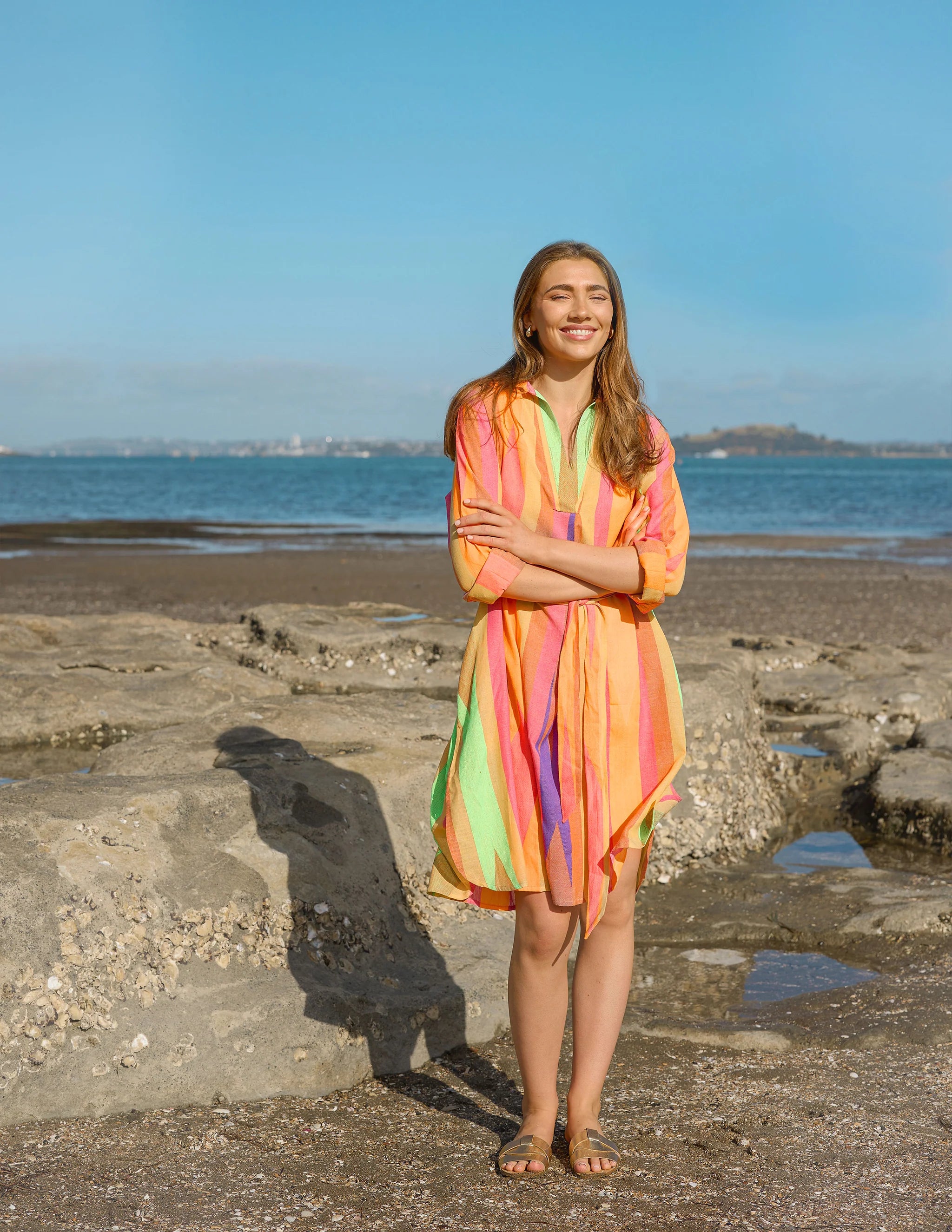 STELLA + GEMMA Cayman Shirt Dress MULTI