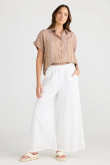 SHANTY Positano Linen Blend Pant WHITE