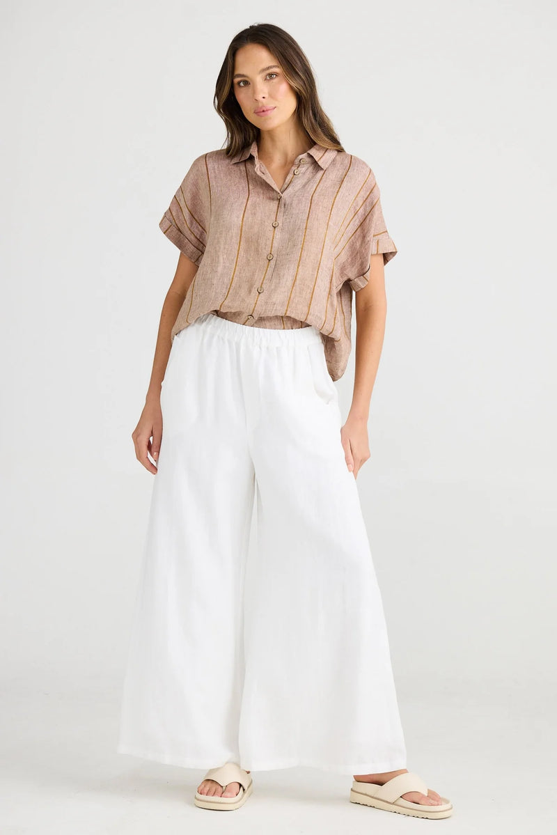 SHANTY Positano Linen Blend Pant WHITE