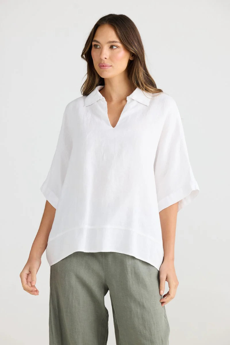 SHANTY Wander Top WHITE LINEN