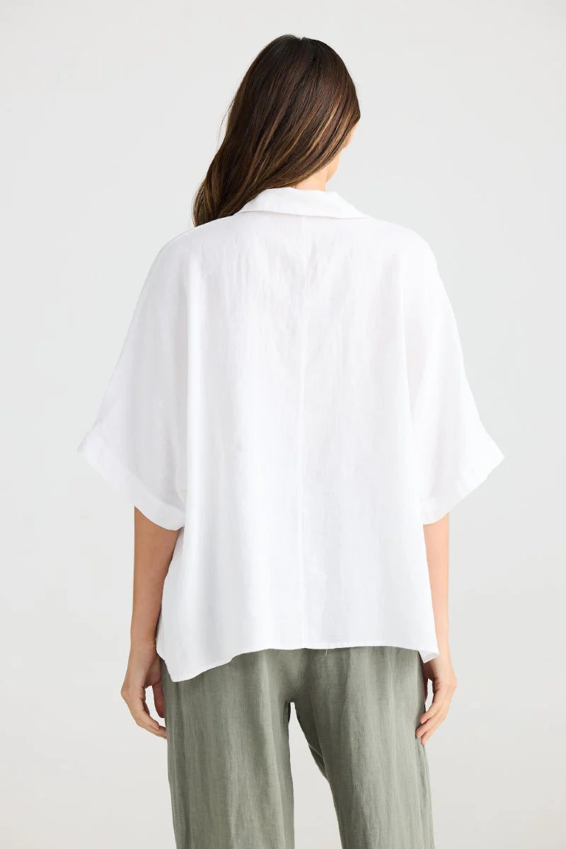 SHANTY Wander Top WHITE LINEN