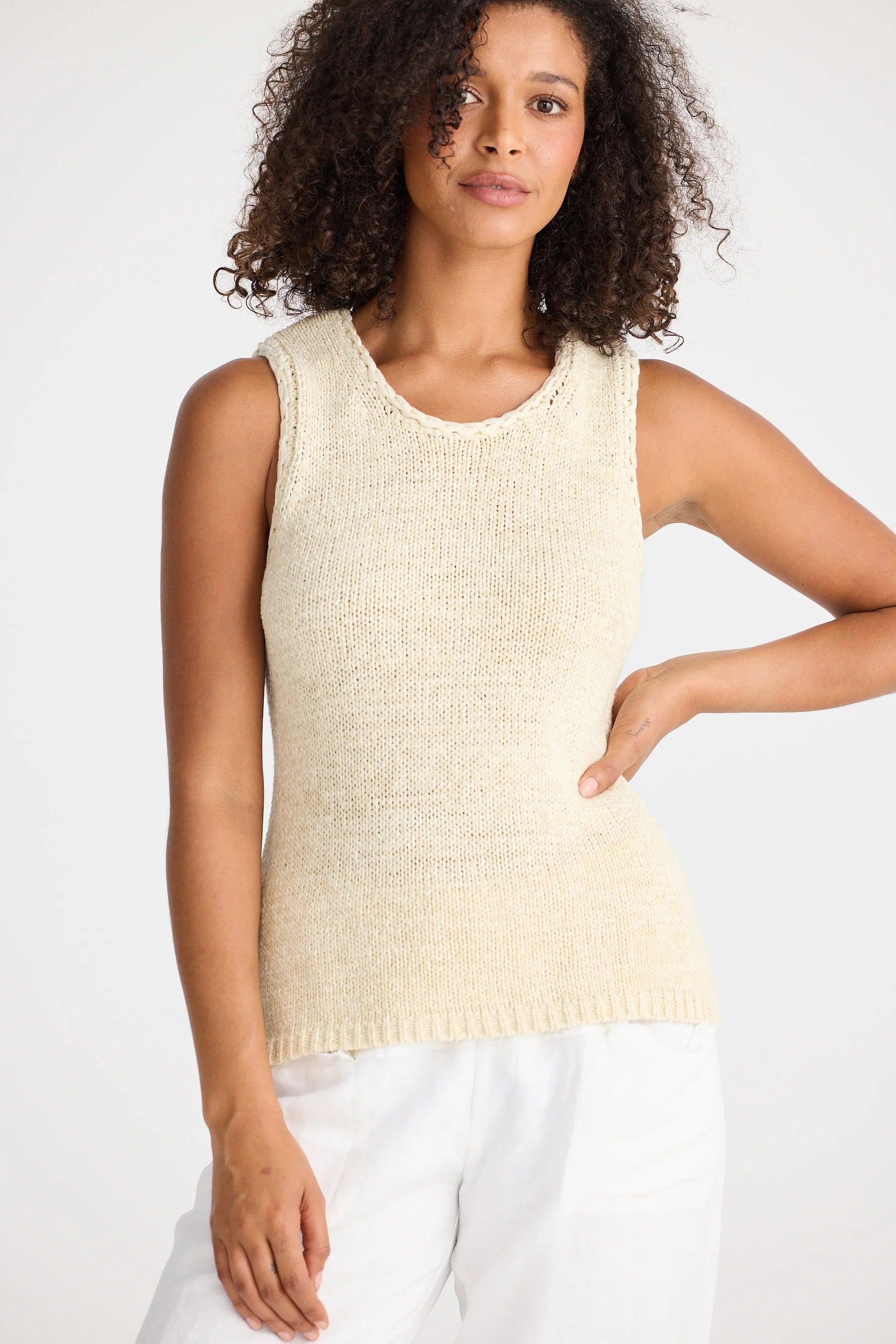 SHANTY Saffron Knit Tank NATURAL