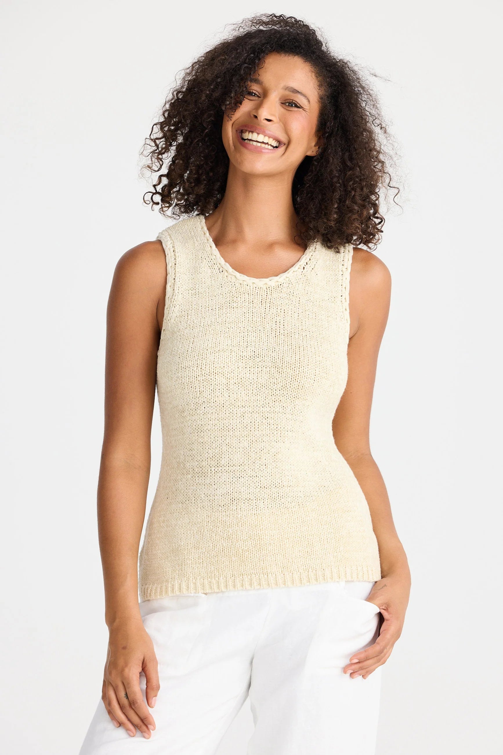 SHANTY Saffron Knit Tank NATURAL