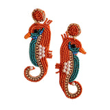 ZODA Seahorse Earring ORANGE + TURQ