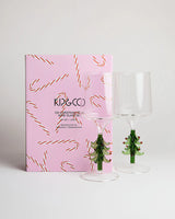 KIP & CO Wine Glass Set 2 OH CHRISTMAS TREE