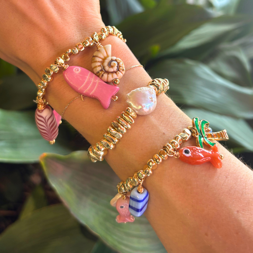 HEI TAI Gold Charm Bracelet PANTAI PINKS