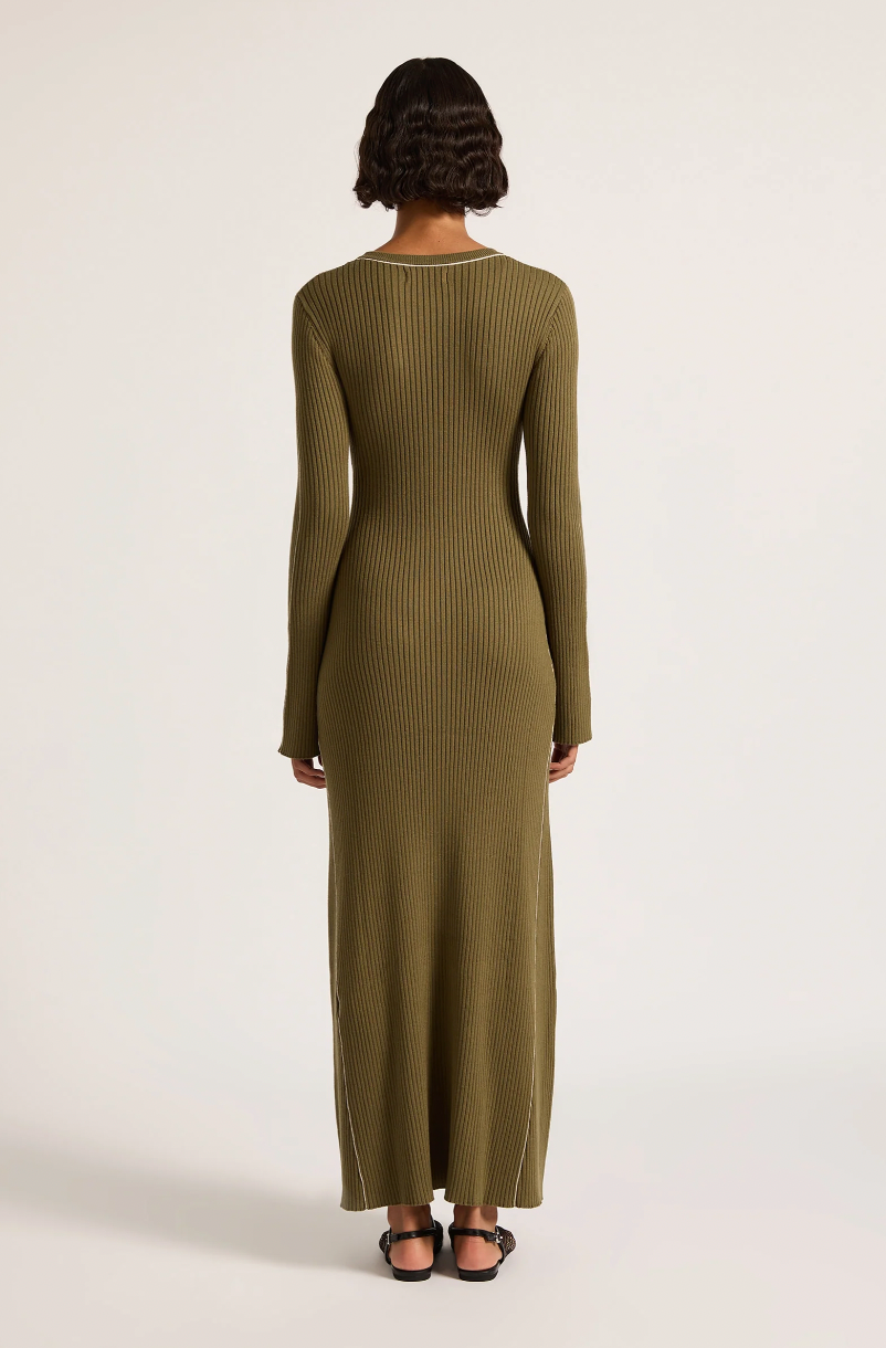 NL Gaia Knit Maxi Dress OLIVE