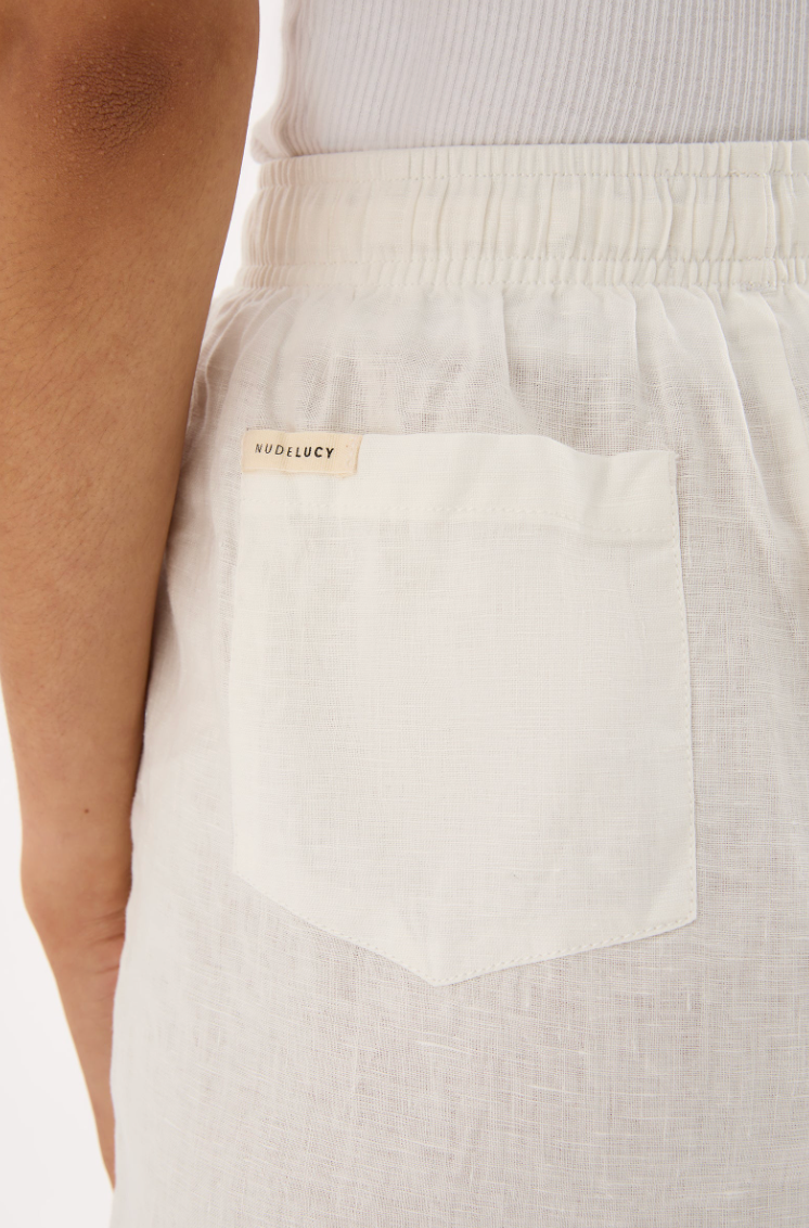 NUDE LUCY Lounge Linen Skirt WHITE