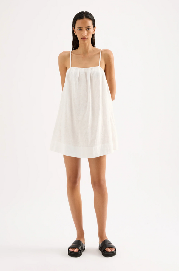 NUDE LUCY Lounge Linen Dress WHITE