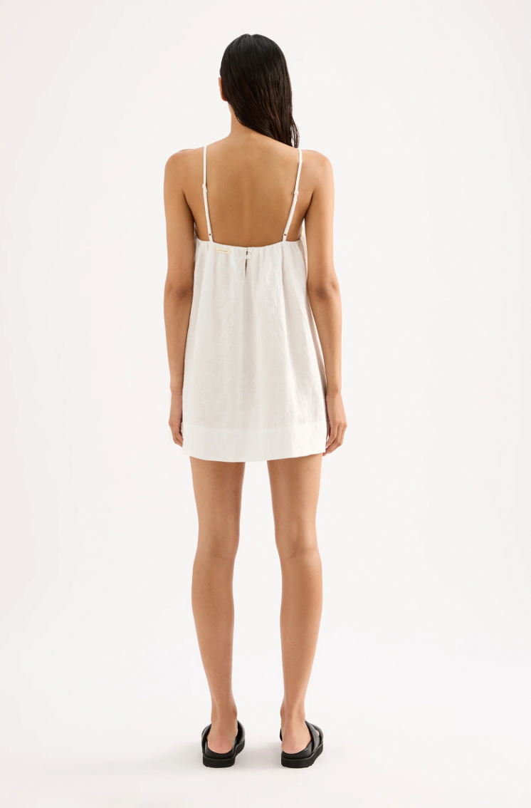 NUDE LUCY Lounge Linen Dress WHITE