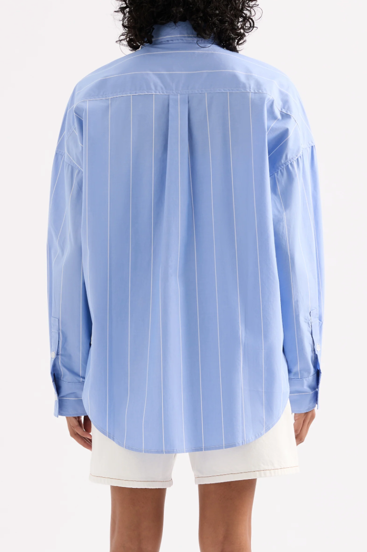 NUDE LUCY Harper Poplin Shirt BLUE STRIPE