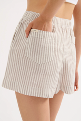 Nude Lucy Lounge Linen Short SILVER STRIPE