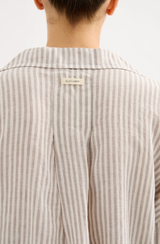 Nude Lucy Lounge Linen Shirt SILVER STRIPE