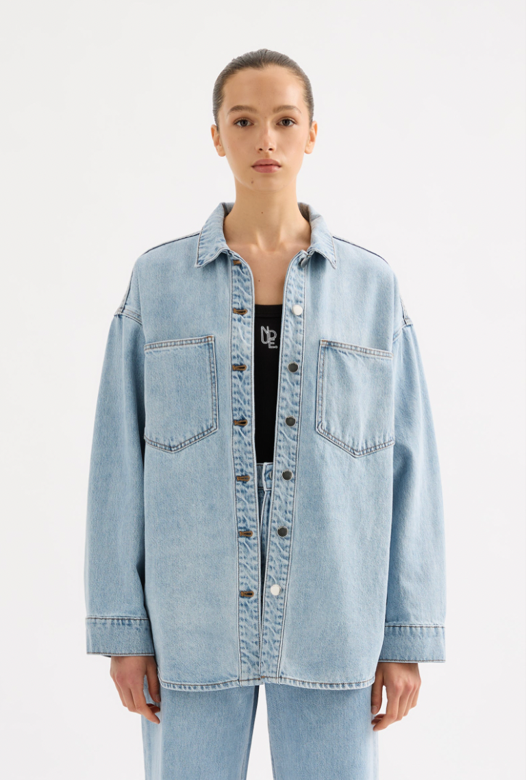 Nude Lucy Organic Denim Overshirt 90'S BLUE WASH