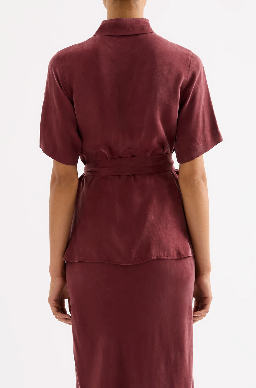 NUDE LUCY Devin Tencel Shirt PLUM
