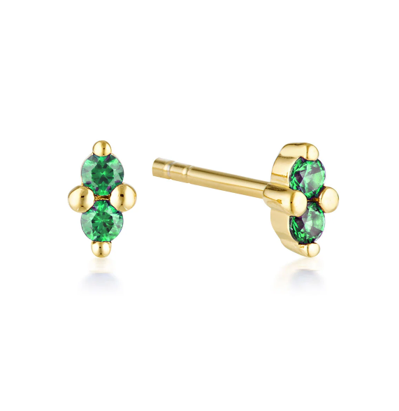 LINDA Birthstone Stud EMERALD GOLD